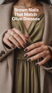 Brown Nails That Match Olive Dresses Brown Nails That Match Olive Dresses