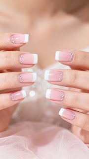 Clear Nails With Tiny Rhinestones Clear Nails With Tiny Rhinestones