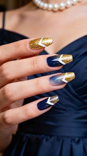 Gold Glitter French Tips Gold Glitter French Tips