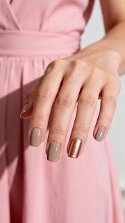 Rose Gold Accent Nails Rose Gold Accent Nails