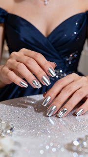 Silver Chrome Nails Silver Chrome Nails