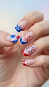 4th of july nails french tip