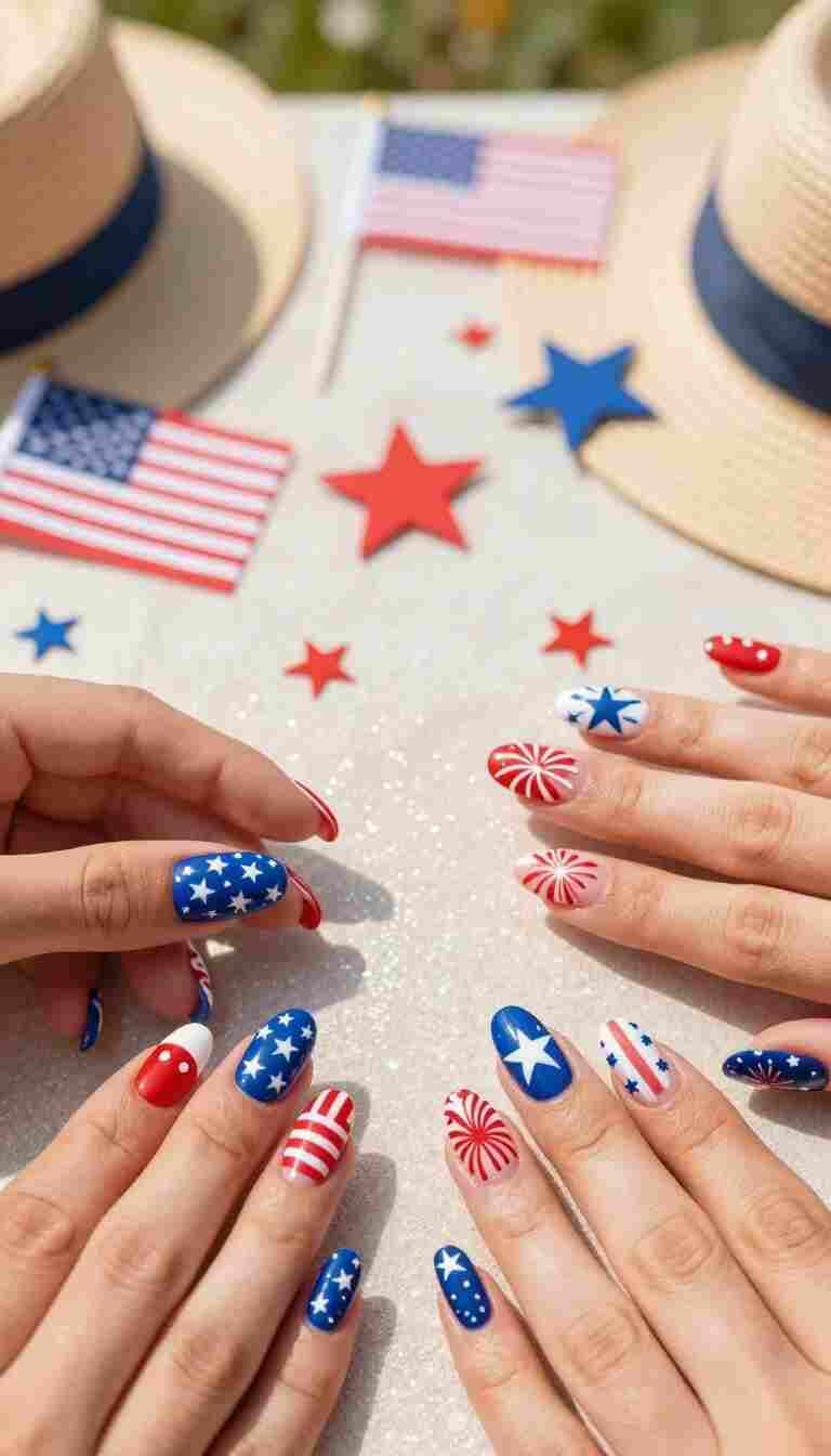 forth of july nail designs