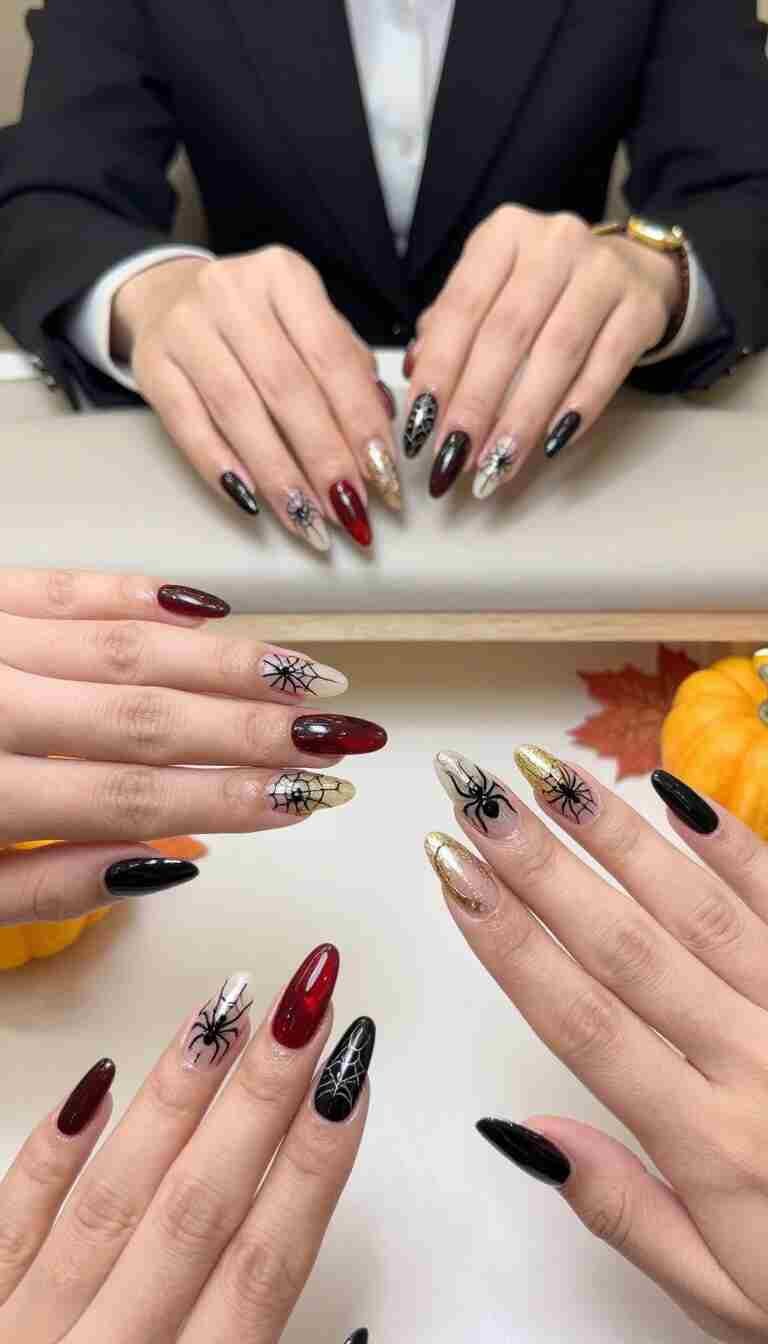 spider nails designs