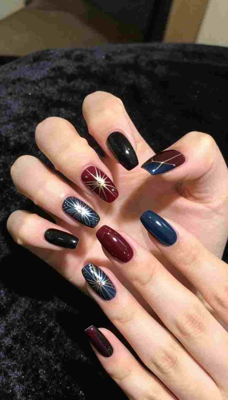 dark feminine nails