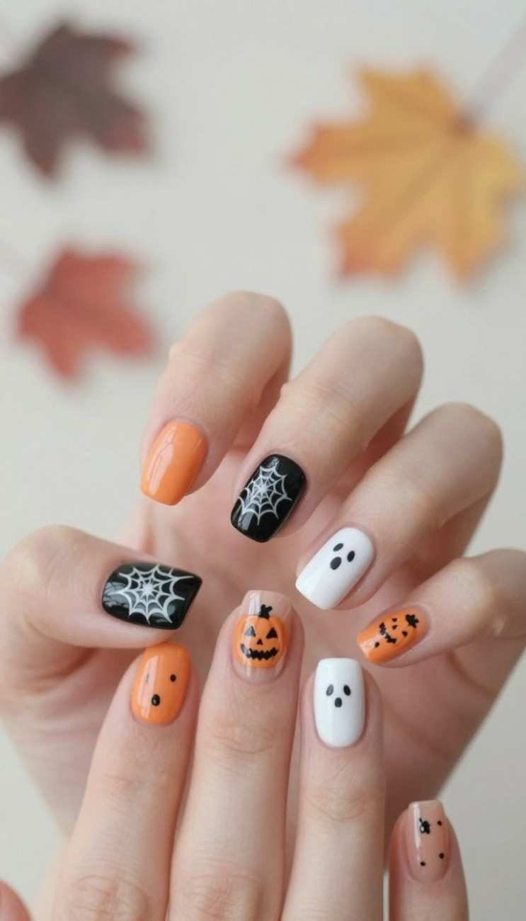 simple halloween nails